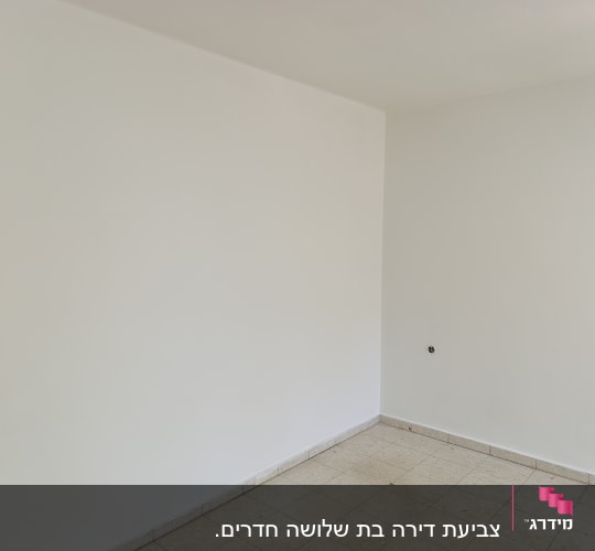 קיר צבוע בלבן עם רצפת אריחים